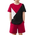 thumbnail image 4 of Arshiner Toddler Boy Summer Clothes Outfits Kids Colorblock Short Sleeve T-shirt Shorts Set, 4 of 7