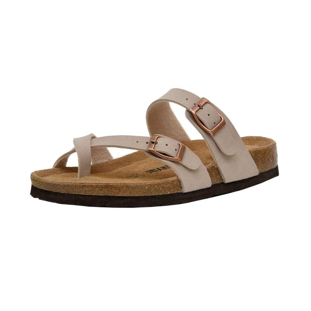 CUSHIONAIRE Sandalias con plantilla de corcho Luna para mujer con +Comfort Stone 9