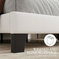 thumbnail image 5 of Sha Cerlin Queen Size Platform Bed Frame with Upholstered Velvet Headboard, White, 5 of 8
