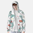 thumbnail image 2 of Yiaed Music Lover Dinosaur Print Sun Shirts UPF 50+ Protection Hoodie Rash Guard Shirt UV Shirt Long Sleeve Fishing Outdoor Lightweightase-Medium, 2 of 5
