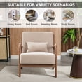 thumbnail image 4 of Ebello Home Inc Aston Modern Solid wood Accent Chair for Living Room Arm Chairs Beige Espresso Finish Fabric Solid Wood, 4 of 5