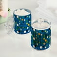 thumbnail image 2 of Yayeee 2 Pack Qtip Holder Bathroom Cotton Swab Canister with Lid Clear Dispenser Set, Blue Abstract, 2 of 6