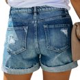 thumbnail image 2 of Women's Denim Shorts Distressed Jeans Ripped High Waisted Casual Summer Pants, 2 of 2