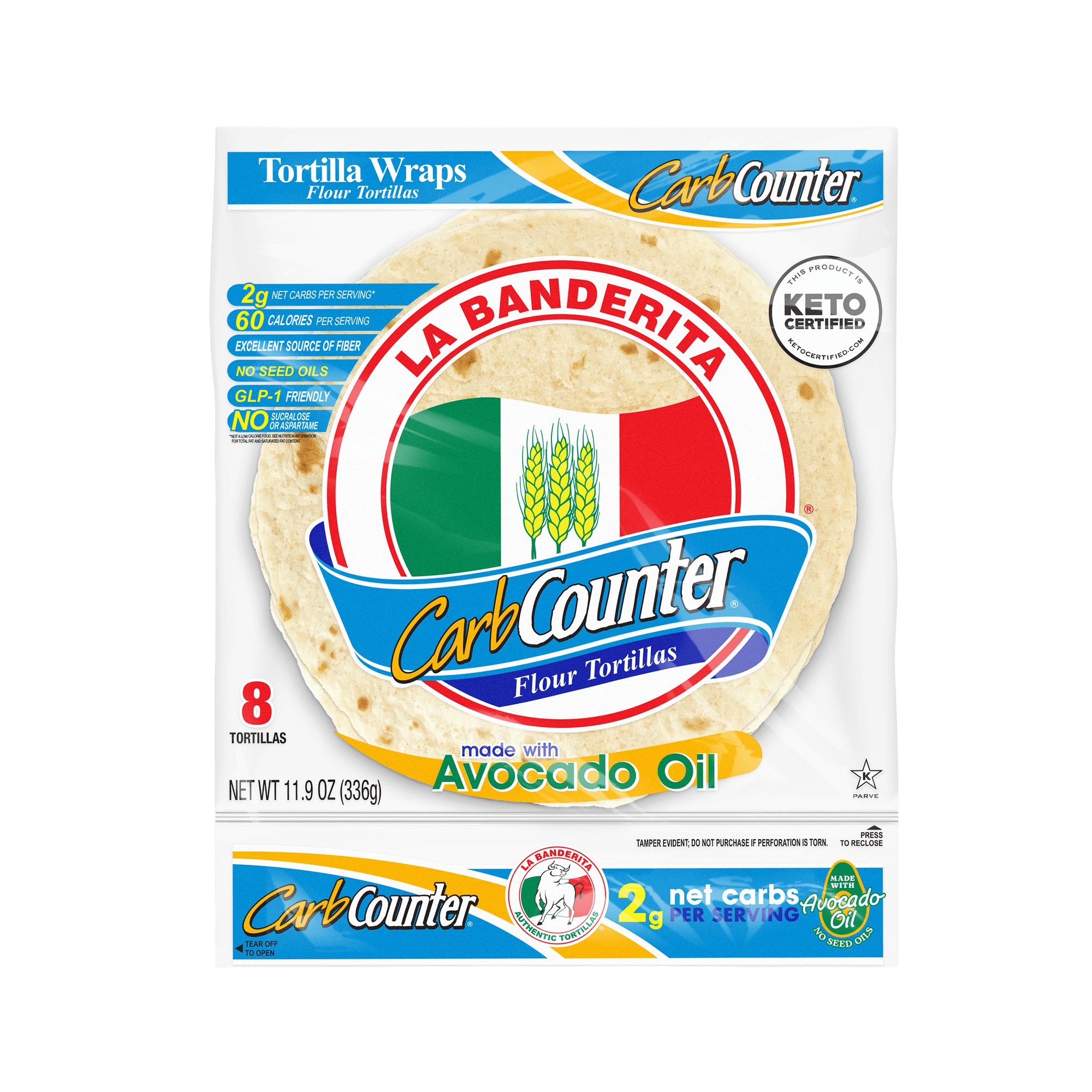 La Banderita Carb Counter Carb Lean Tortillas Soft Taco Flour Tortillas 8 Count