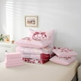 thumbnail image 5 of Castle Fairy Letter Personalized 7 Pieces Bedding Comforter Set,Bowknot Flower Full Bedding Set Lightweight,Pink Red Fitted Sheet Flat Sheet,Lightweight Initial Room Decoration, 5 of 7