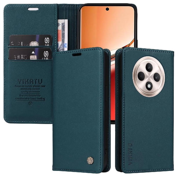 Funda para OPPO Reno 12F Estuche de Cuero PU Tipo Cartera con Ranuras para Tarjetas y Cierre Magnético