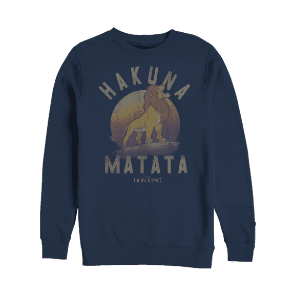 Men's Lion King Simba Hakuna Matata  Sweatshirt Navy Blue 2X Large