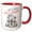 Red/White, variant on 3drose, All Is Calm All Is Bright - Pretty Pink Christmas House, 11oz Two-tone Green Mug