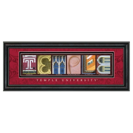 Acetate Temples Frame - Framed Letter Wall Art - Temple University - 20W x 8H in.