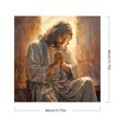 thumbnail image 2 of Kit de pintura por números sobre lienzo, arte al óleo artesanal, imagen de Jesús, decoración de pared del hogar, 40x40cm, 2 of 9