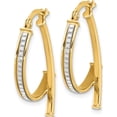 thumbnail image 3 of 14K Yellow Gold Jbsp's Polished Glitter Infused Hoop Earrings Made In Italy le2201, 3 of 6