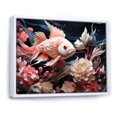 thumbnail image 2 of Designart "Symmetrical Collage Of Sharks And Coral I" Coastal Coral Under Water Floater Framed Canvas Wall Art, 2 of 5