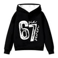 thumbnail image 5 of CAIXIA 67 Hoodie Girls 67 Graphic Print 67 Sweatshirt Meme Kids Long Sleeve for Kids Pullover Tops Athletic Thermal Fuzzy Hooded 2026,Black, 5 of 5