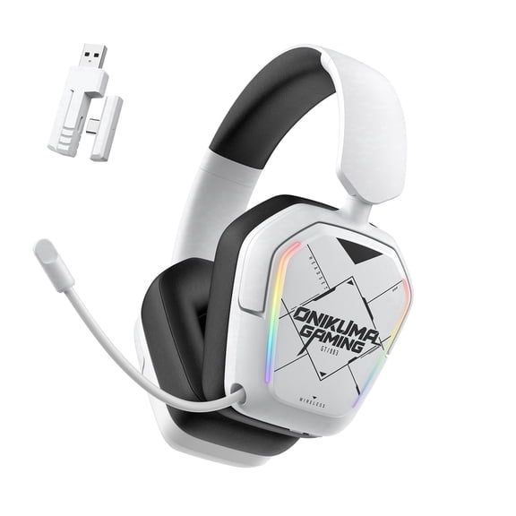Gaming Headset Wireless, 2.4G Bluetooth 5.4 Tri-Mode Headset with Mic for PS5 PS4 Xbox PC Switch, Low Latency Wireless Gaming Headset, RGB Lights, 40mm Drivers, 60H Battery