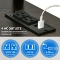 thumbnail image 3 of Dextrus Brown TV Stand Mount, Power Outlet, Swivel & LED Lights, Adjustable Height, Fits 70" TVs, 3 of 8