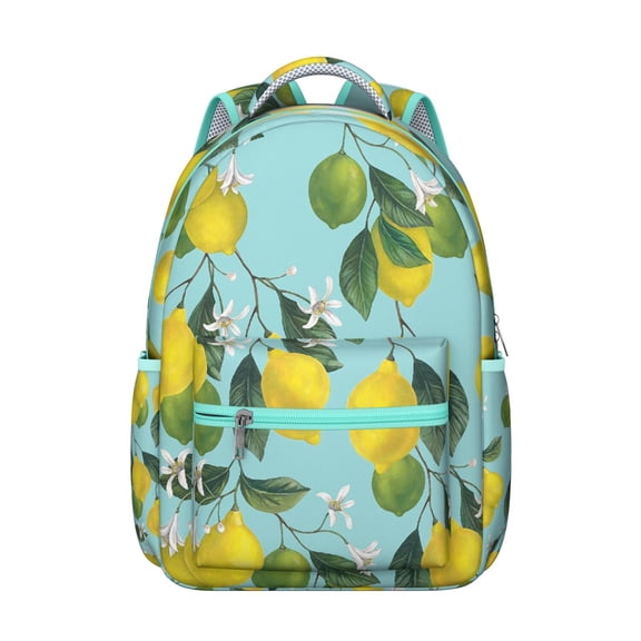 Citrus Lemon Spark Backpack - Durable Campus Bag with Organizer Pockets, Trendy Rucksack for College Students, Vibrant Print, Perfect Gift