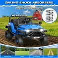 thumbnail image 6 of Funcid 12 Volt Ride on Toys for Toddlers Ride on Cars with Remote Control, Battery Powered Ride on Truck Car w/ Bluetooth Music, LED Lights, Spring Suspension, 3 Speeds, Blue, 6 of 9