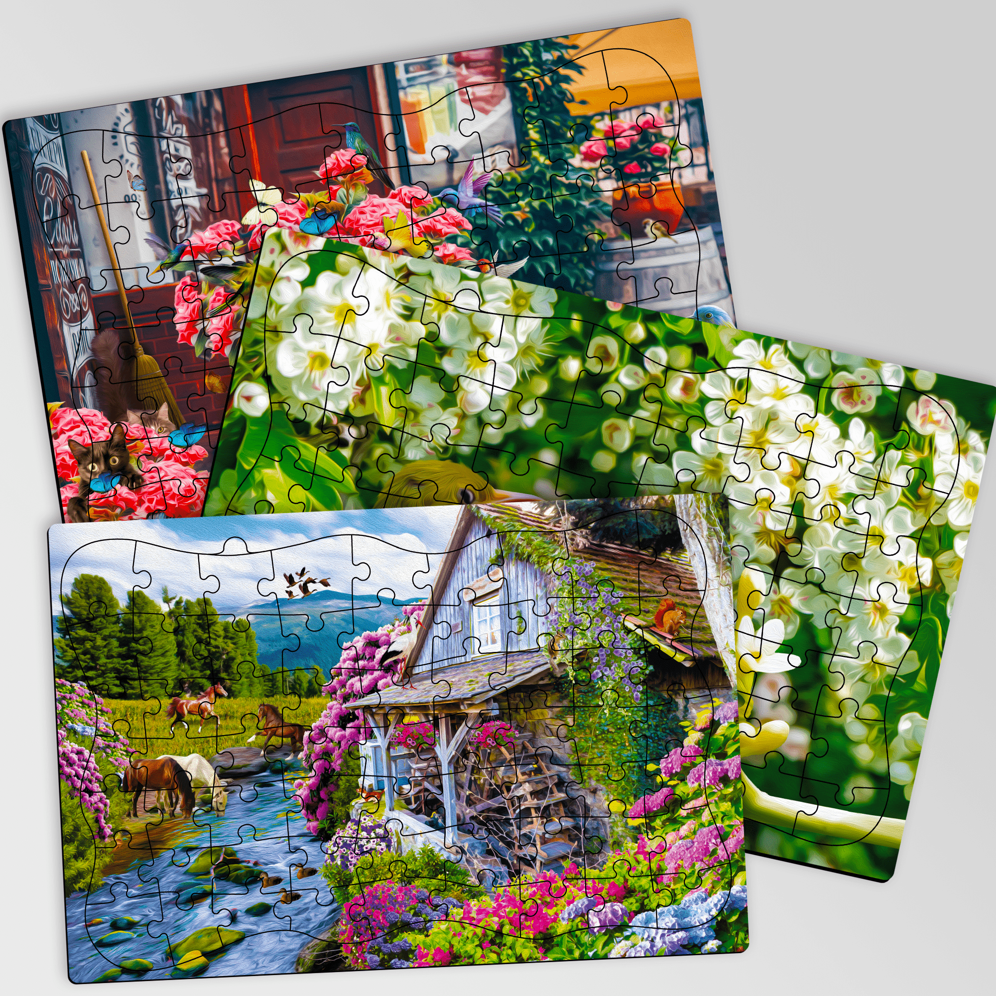 Quokka 63 Pieces Dementia Puzzles for Elderly - 3 Alzheimers Jigsaw Puzzle with Birds and Cats
