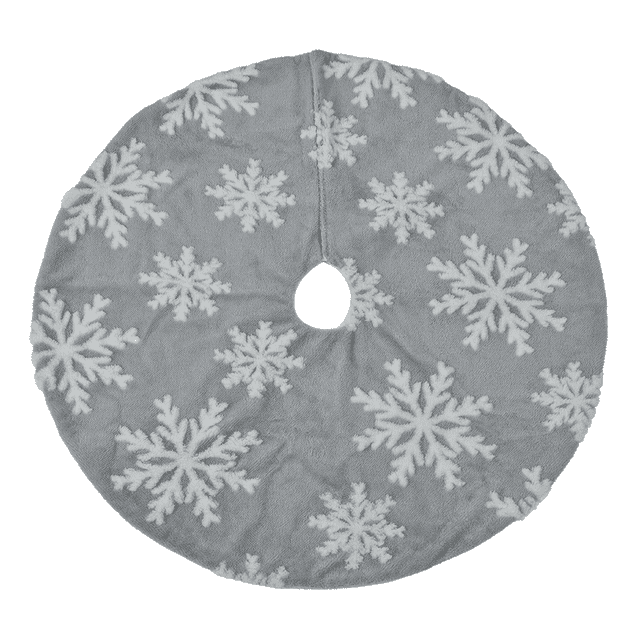 Falda para árbol de Navidad Laklulu de doble capa con copos de nieve de cachemira y jacquard, adorno decorativo para fiestas navideñas