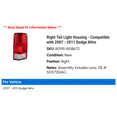 thumbnail image 2 of Right Tail Light Housing - Compatible with 2007 - 2011 Dodge Nitro 2008 2009 2010, 2 of 2