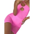 thumbnail image 3 of Arvbitana Women's Sexy One Piece Sleeveless Halter Rompers Short Bodycon Jumpsuit Hollow Sheer Bodysuit Overall, 3 of 9