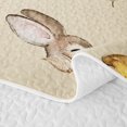 thumbnail image 5 of Erosebridal Watercolor Brown Rabbit Twin Quilt Set for Boys Girls, Mushroom Plant Twin Coverlet Set, 2pcs, 5 of 7