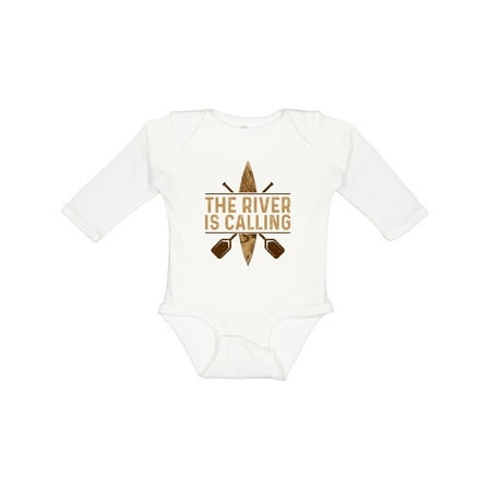 

Inktastic Kayaking River is Calling Kayak Gift Baby Boy or Baby Girl Long Sleeve Bodysuit