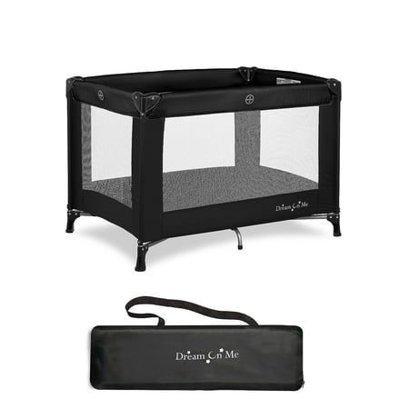 UPC: 0811048037169 | Dream On Me Nest Portable Play Yard With Carry Bag And Shoulder Strap Black