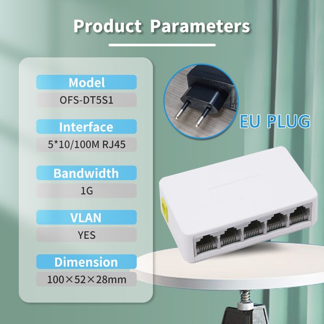 5 8 Ports UTP RJ45 Gigabit Ethernet Switch 1000 Mbps Mini Network Switches VLAN Ethernet Splitter Lan Hub Switch 5Port 100M EU PLUG