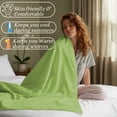 thumbnail image 6 of Amay Premium Organic Cotton Flat Sheet, 500 Thread Count Luxury Top Sheet, Cooling & Durable Bedding Sheets, Twin, Sage Green (66" x 96") 1 Piece, 6 of 7
