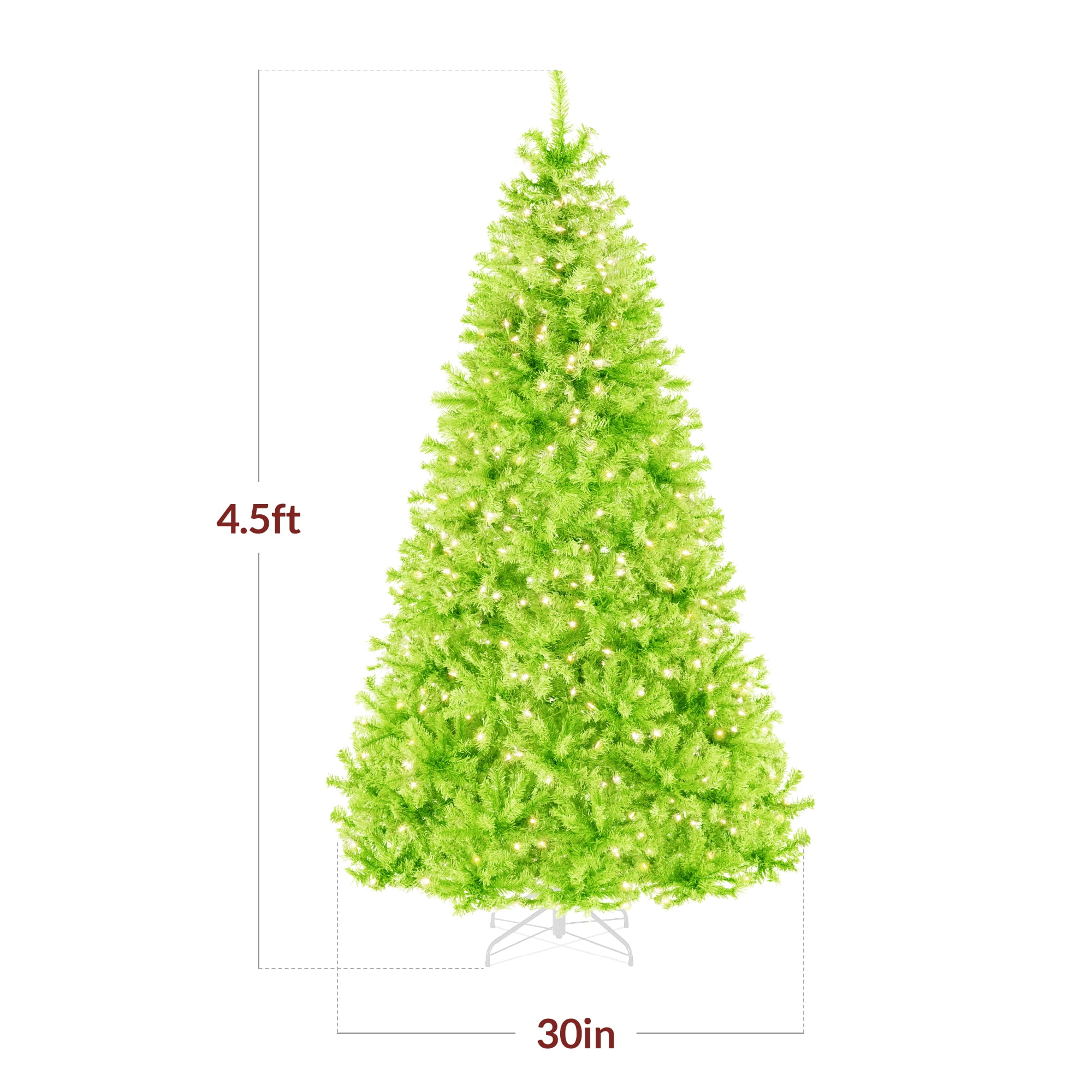 Best Choice Products 4.5ft Pre-Lit Lime Green Christmas Tree