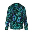 thumbnail image 2 of Picia Blue Floral with Butterflies Women's Men's UPF 50+ Sun Protection Hoodie Shirt Long Sleeve SPF Fishing Outdoor UV Hiking Lightweight Shirts-Small, 2 of 9