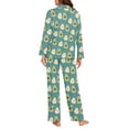 thumbnail image 4 of FOR U DESIGNS Green Avocado Pajama Sets for Women 2 Piece Pants Button Up Pajamas for Women Size XL Long Sleeve Sleepwear V-neck Tops Button Down Nightwear, 4 of 7