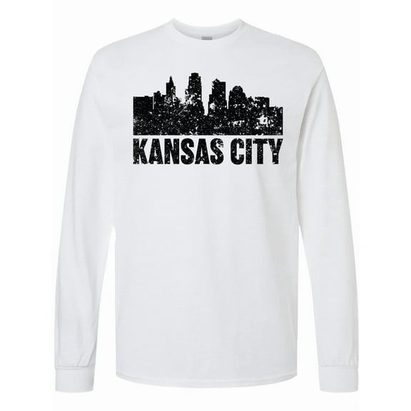 Inktastic Kansas City Skyline Grunge Long Sleeve T-Shirt