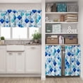 GALMAXS7 Blue Kitchen Curtains and Valances Set 3 Piece Kitchen
