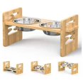 thumbnail image 2 of Elevated Slanted Feeding Bowl for Cat&French Bulldog,Pet Food and Water Bowl with Adjustable Bamboo Stand,Anti Slip Dog Cat Bowl ShopWise Round, 2 of 8