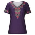 thumbnail image 4 of Rezuofi 1 Pcs Womens Mexican Embroidered Tops Short Sleeve Fiesta Shirts Floral Peasant Blouses, 4 of 8