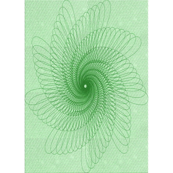 Ahgly Company Indoor Rectangle Patterned Mint Green Area Rugs, 5' x 8'