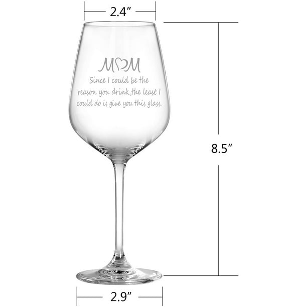 Mom Reason You Drink Funny Wine Glass - Best Christmas Gifts for Mom, –  Wittsy Glassware