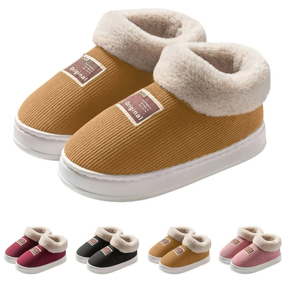 Dakaela Ankle Winter Mini Boots for Women Fleece Lined Platform Snow Booties Memory Foam Slip on House Shoes