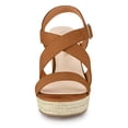 thumbnail image 3 of BLISSFUL STEP Women's Strap Espadrilles Platform Slingback Wedges Sandals, 3 of 7