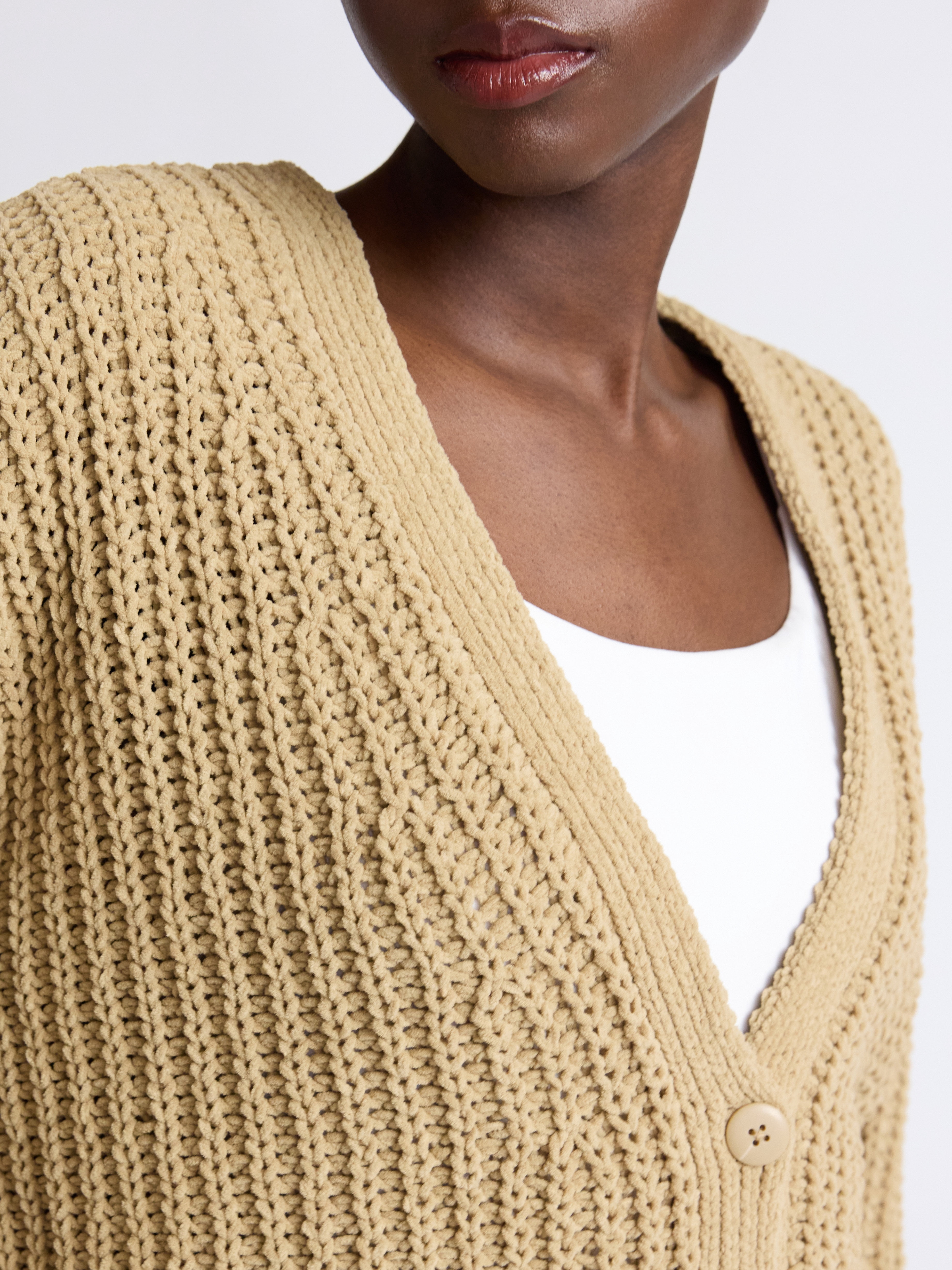 Scoop Women's Oversized Ribbed Cardigan Sweater, Midweight, Sizes XS-XXL