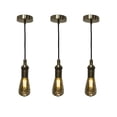 thumbnail image 5 of Royal Designs Vintage-Style Antique Brass Keyless Uno Threaded Dimmable Pendant Light Socket and Canopy with Brown Rayon Fabric Cord, 5 of 6
