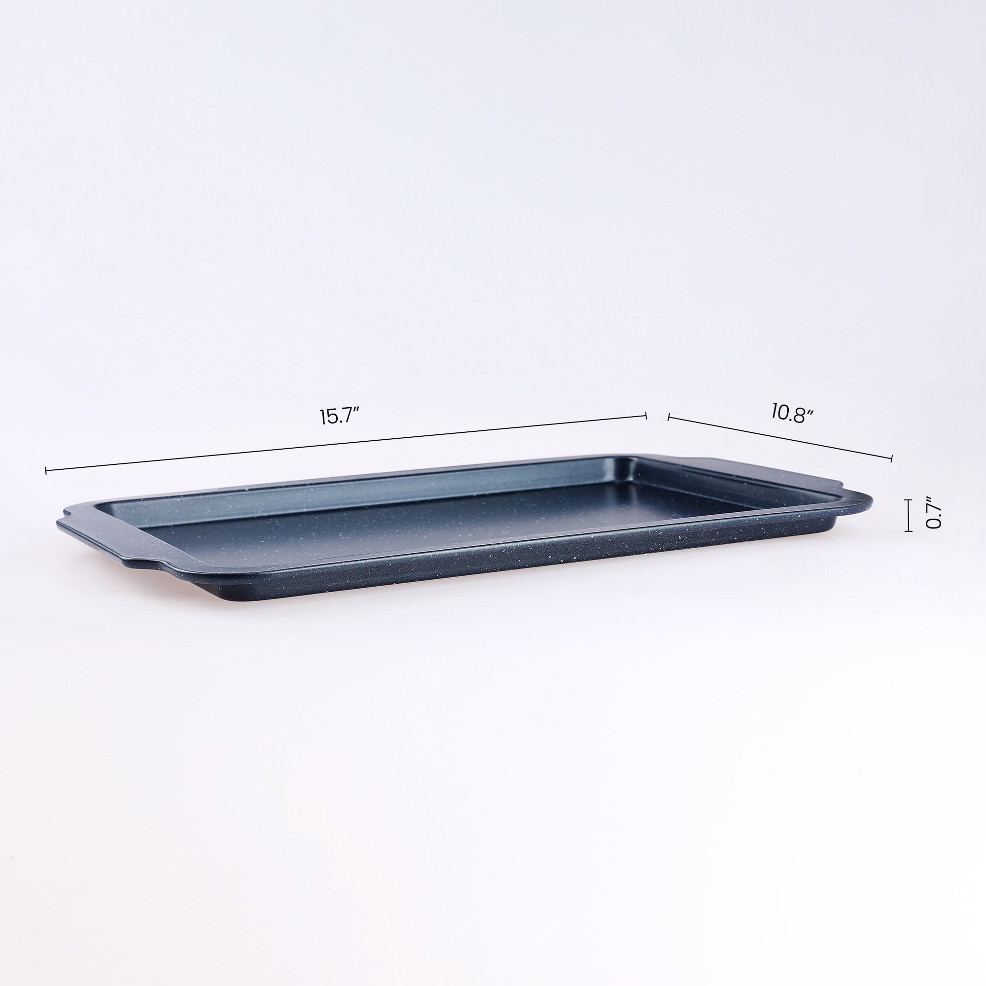 REGALWOVEN Baking Sheet Pan Set of 3, Solid Cookie Sheets for Oven Cooking, Nonstick Cake Pan, Large Thick Sheet Pans Black 15.7*10.8*0.7in
