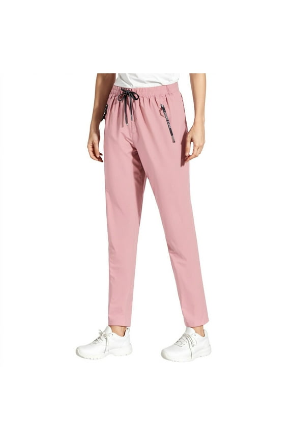 Pants for Older Women, Comfy Fit Stretch Active Pants Women Pink 2XL