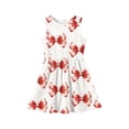 thumbnail image 4 of Grblisyd Girls Dresses Size 10-12 Coquette Bow Print Ruched Dresses Casual Crew Neck Sleeveless Priness A-line Dress, 4 of 5