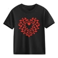 thumbnail image 2 of Piuwrlz Short Shirts Sleeve Kids Girls Graphic T-Shirts Cotton Pullover Black Size 7 Years, 2 of 10