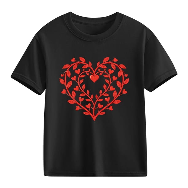 Blusas y camisas de manga corta con cuello redondo para niños y niñas, camisetas gráficas de manga corta, blusas con estampados bonitos para la temporada escolar.