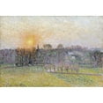 thumbnail image 2 of Pissarro, Camille 24x18 Black Modern Framed Museum Art Print Titled - Sunset, Bazincourt, 2 of 4