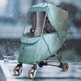 thumbnail image 2 of Sunveno Universal Baby Stroller Rain Cover, Breathable Waterproof Shield with Clear Window, Green, 2 of 5